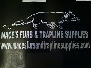 Trapping Logo - White Vinyl Decal Maces Furs Logo Trap traps trapping 4 X 10 # LOGO