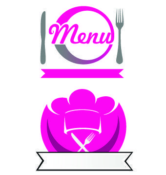Menu Logo - Restaurant logos with menu illustration vector 03