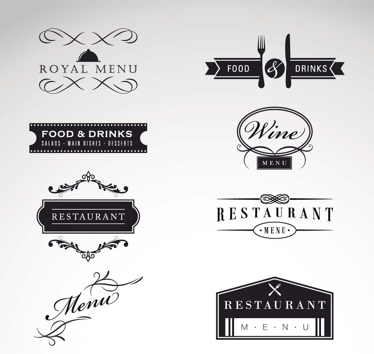 Menu Logo - Vintage logo restaurant menu vector set | Free download