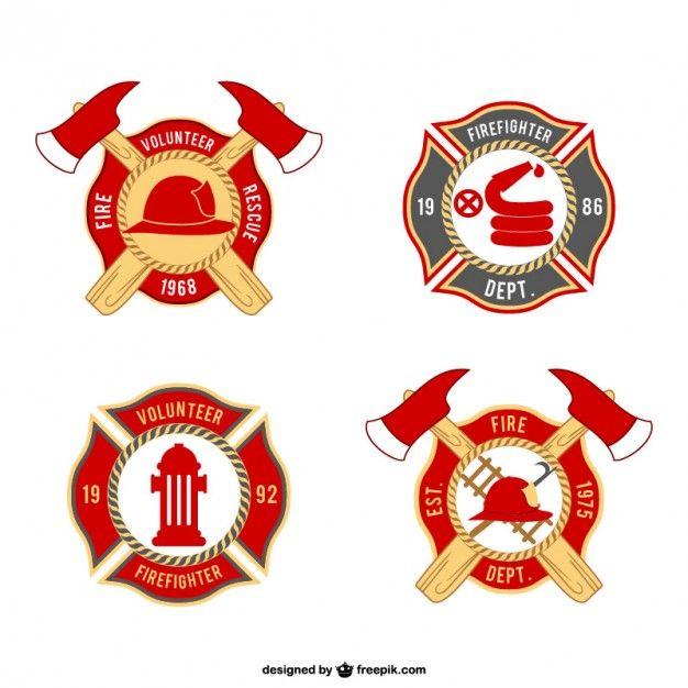 Firemen Logo - Firemen badges pack Vector