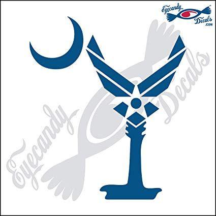 Palmetto Logo - Eyecandy Decals AIR FORCE LOGO AS SOUTH CAROLINA PALMETTO MOON 6