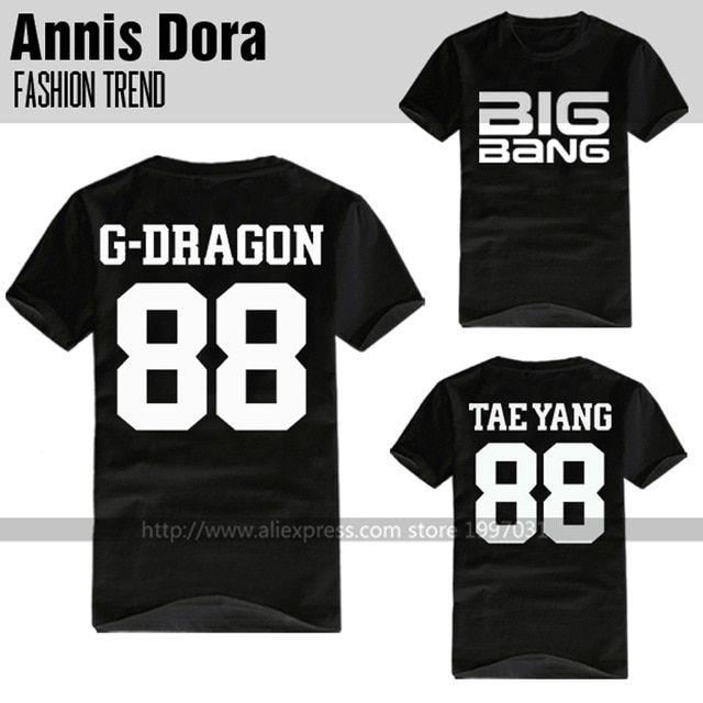 G-Dragon Logo - US $8.0 |KPOP YG BIGBANG GD G Dragon TAEYANG T.O.P DAESUNG SEUNGRI V.I.P  name Birthday numbers 88 logo Short sleeved T shirt-in T-Shirts from Men's  ...
