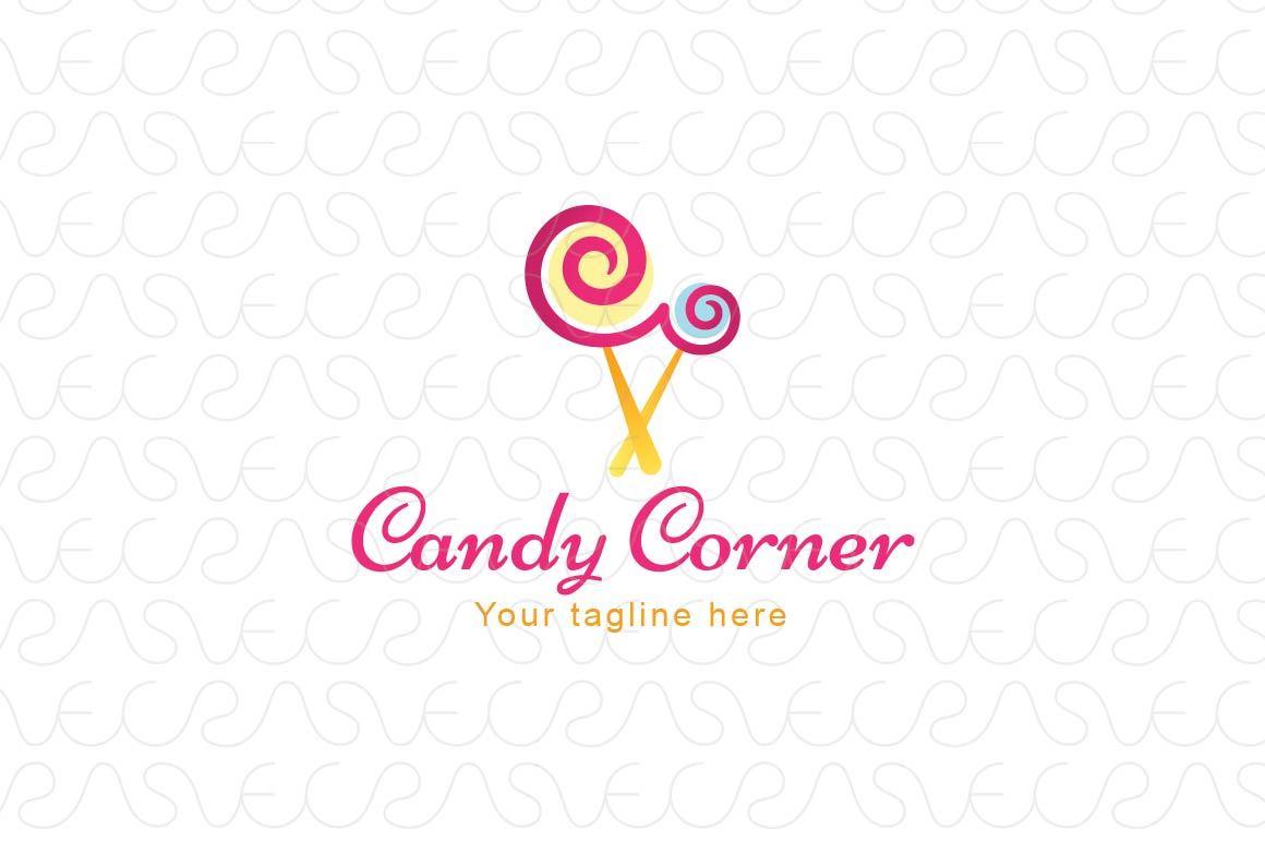 Lollipop Logo - Candy Corner Swirl Shape Lollipop Candies Stock Logo Template