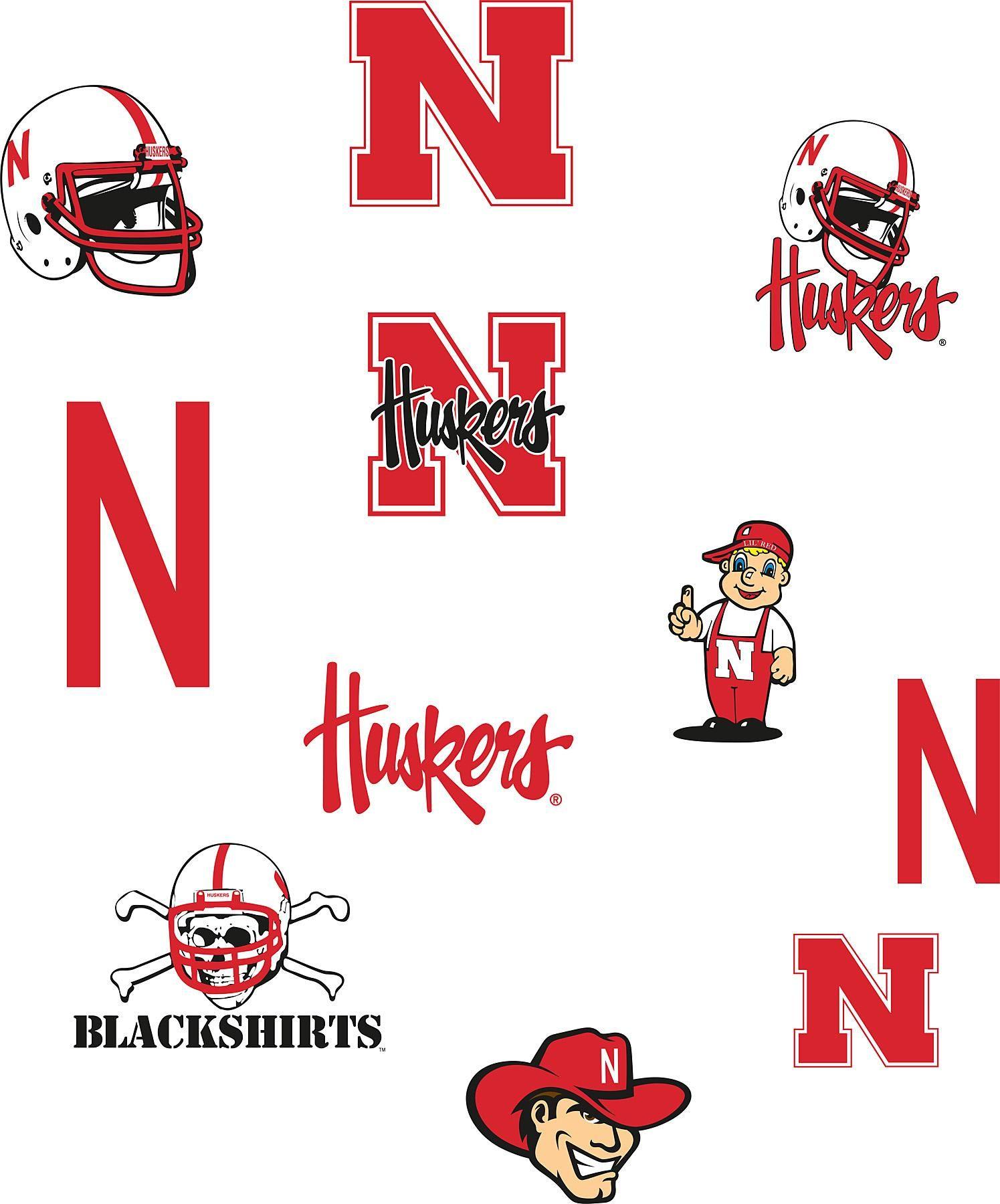 Cornhuskers Logo - Nebraska Cornhuskers Logo Fathead Jr Brewster Wallcovering