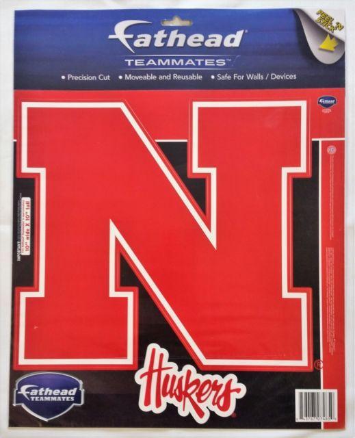 Cornhuskers Logo - Nebraska Cornhuskers Logo Fathead Teammates Removable Sticker NCAA Football