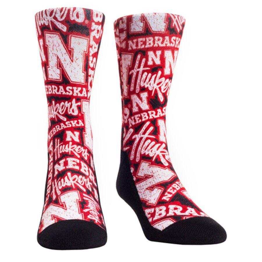 Cornhuskers Logo - Women's Scarlet Nebraska Cornhuskers Logo Sketch Crew Socks