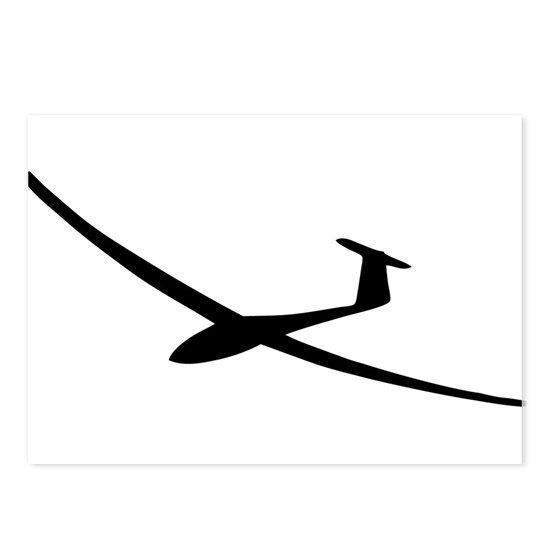 Glider Logo - black glider logo sailplane Postcards (Package of
