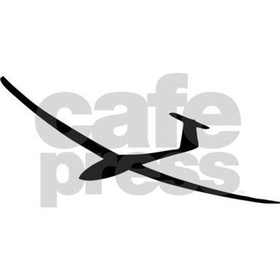 Glider Logo - black glider logo sailplane Rectangle Sticker (Rectangle)