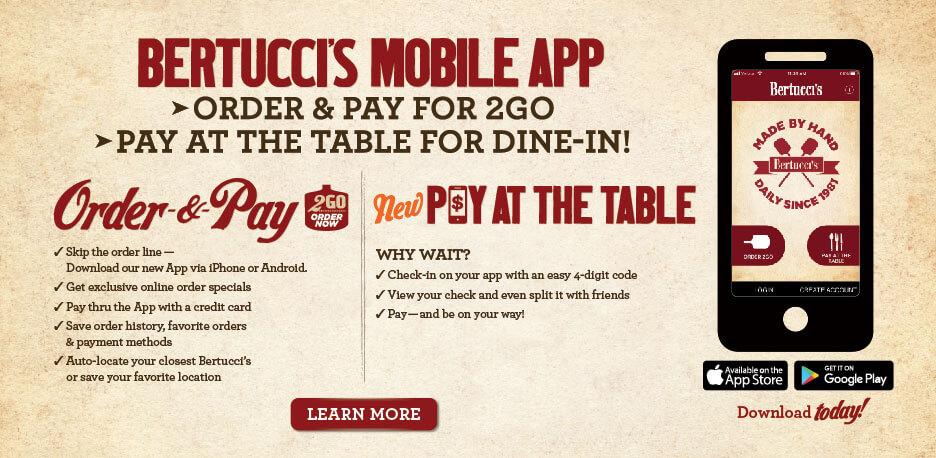 Bertucci's Logo - Bertucci's All New Mobile App | Bertucci's Brick Oven Pizza & Pasta