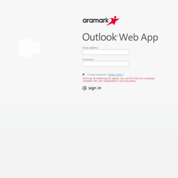 Aramark.com Logo - webmail.aramark.com at WI. Outlook Web App
