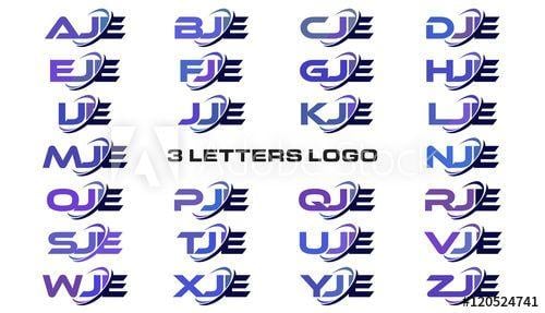 Lje Logo - letters modern generic swoosh logo AJE, BJE, CJE, DJE, EJE, FJE