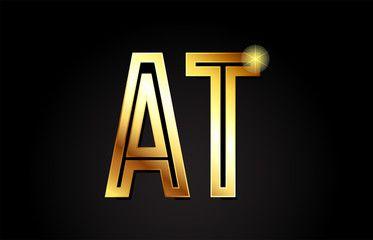 At Logo - gold alphabet letter gt g t logo combination icon design this