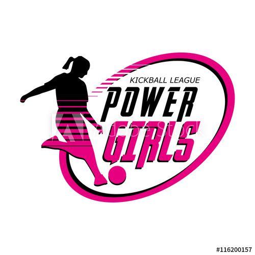 Kickball Logo - Logo Power Girls kickball League this stock vector and explore