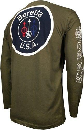 GunBroker Logo - BERETTA T SHIRT LONG SLEEVE USA LOGO LARGE OD Clothing At