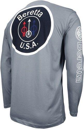 GunBroker Logo - BERETTA T-SHIRT LONG SLEEVE USA LOGO MEDIUM DOVE - Other Clothing at ...