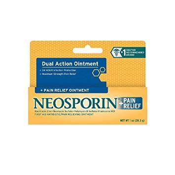 Neosporin Logo - Neosporin + Maximum-Strength Pain Relief Dual Action Antibiotic Ointment  with Bacitracin Zinc, 1 oz