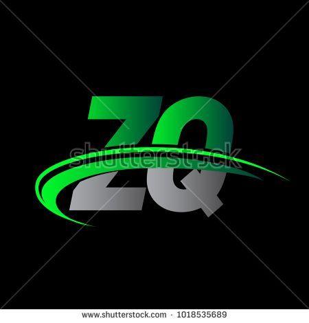 ZQ Logo - initial letter ZQ logotype company name colored green and black ...