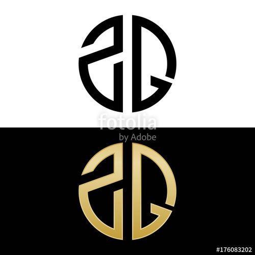 ZQ Logo - zq initial logo circle shape vector black and gold