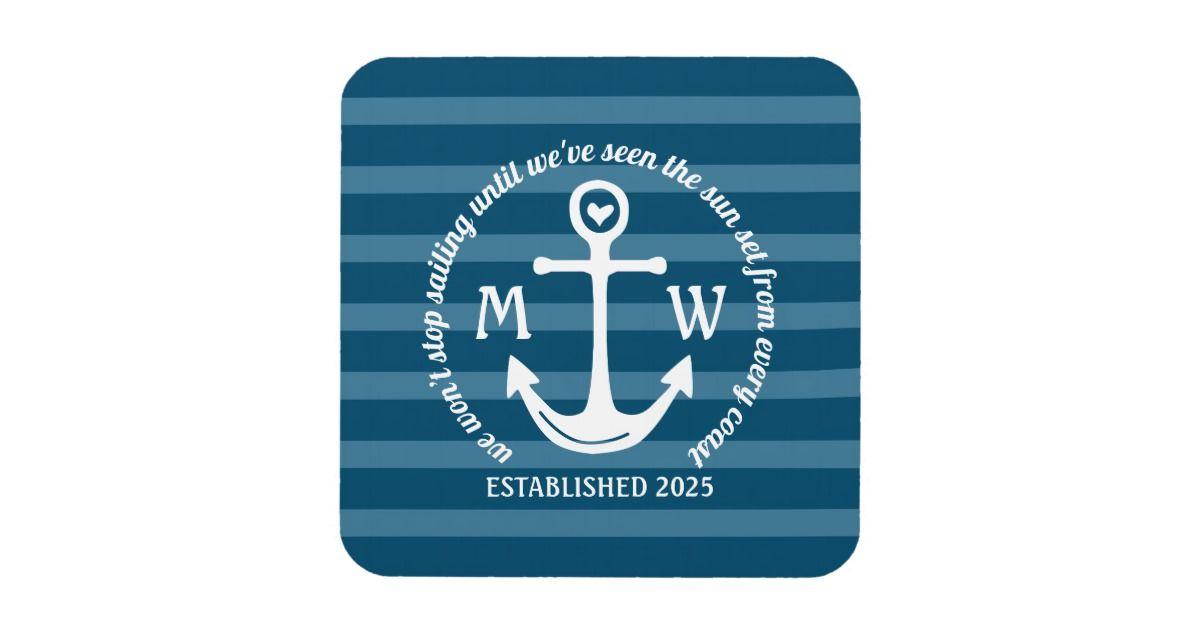 Coastal Logo - Create Your Own Nautical Anchor Heart Coastal Logo Beverage Coaster |  Zazzle.com