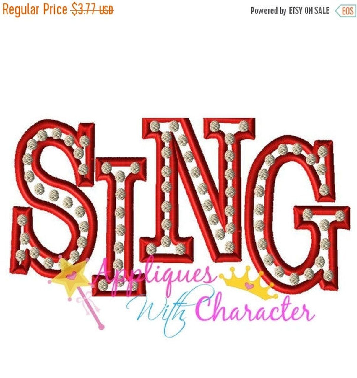 Sing Logo - Sing Logo Applique Design
