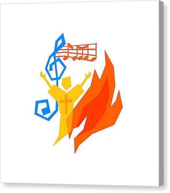 Sing Logo - Music Logo. Christian Symbols. Believers In Jesus Sing A Song Of Glorification To The Lord
