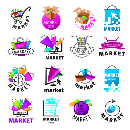 Market Logo - Creative market logos vector set free download
