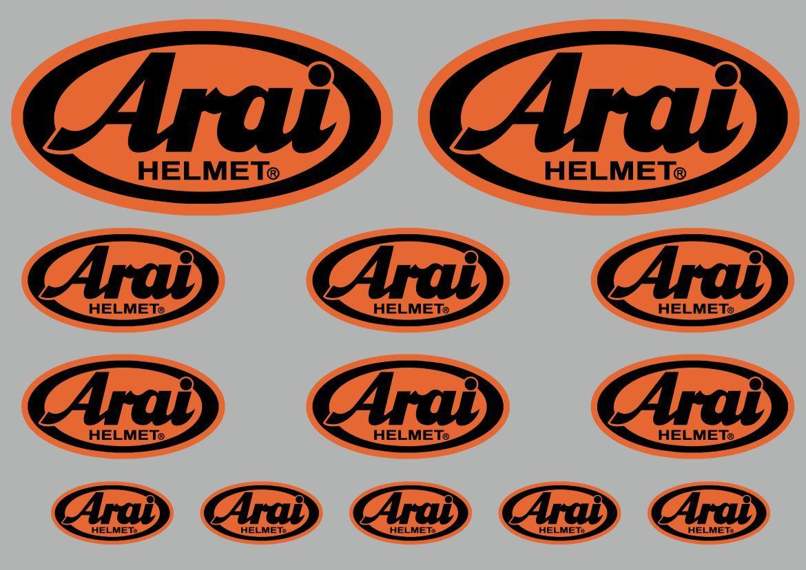 Arai Logo - Details about ARAI Helmet Decals Stickers Vinyl Graphic Set Logo Adhesive  Kit Orange 13 Pcs