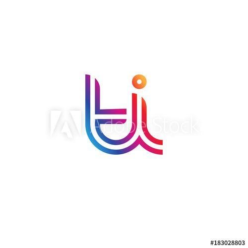 T.I. Logo - Initial lowercase letter ti, linked outline rounded logo, colorful ...