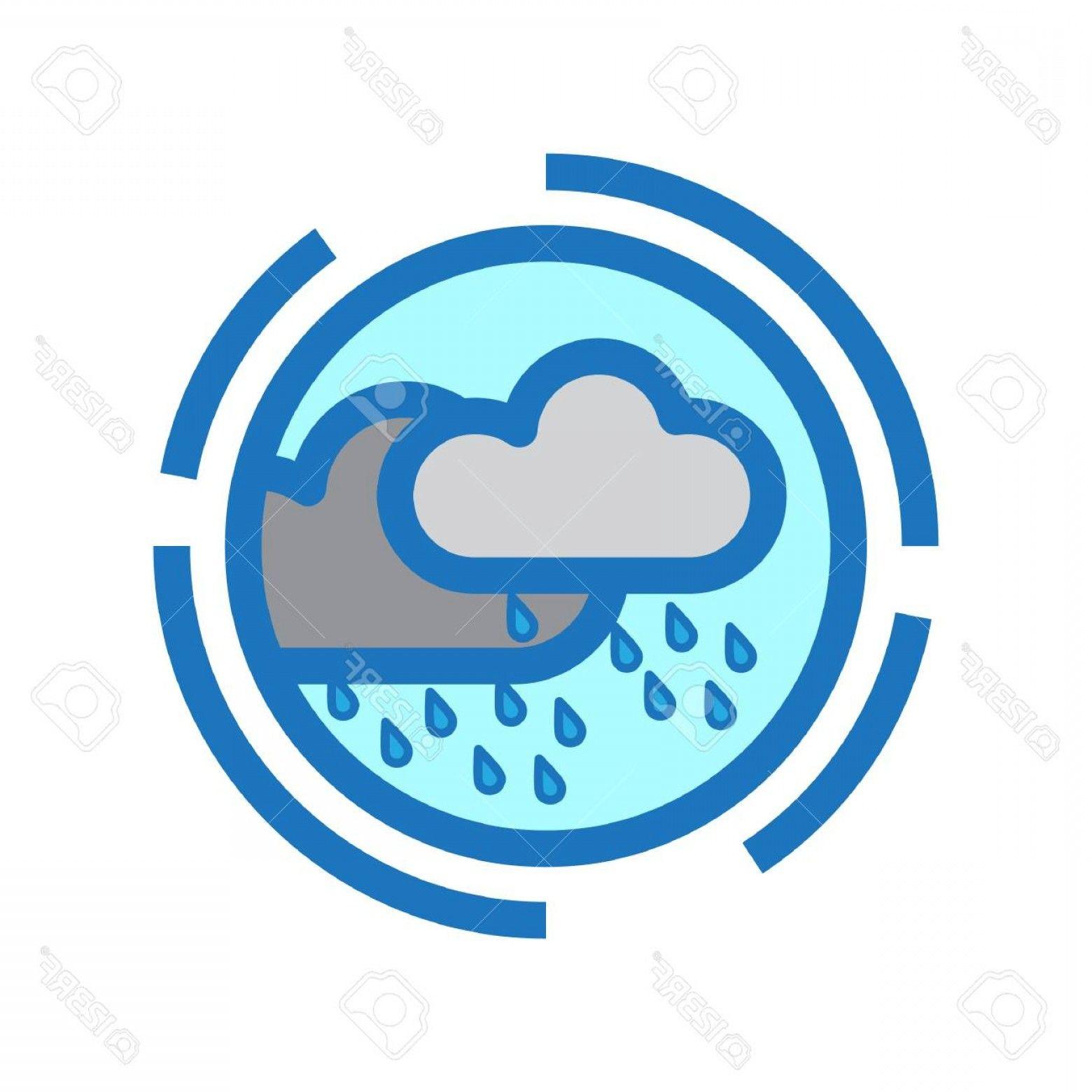 Rainy Logo - Photostock Vector Simple Flat Color Rainy Icon Vector Illustration