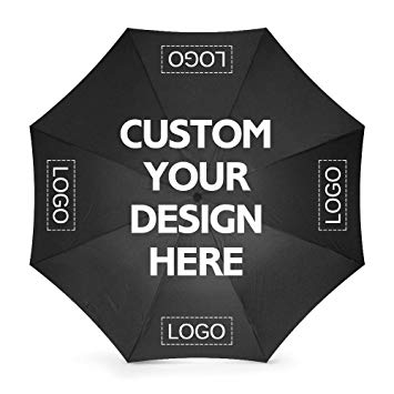 Rainy Logo - Custom Umbrellas Design Your Own Add Logo Or Text Rainy Sunny Foldable (Black)