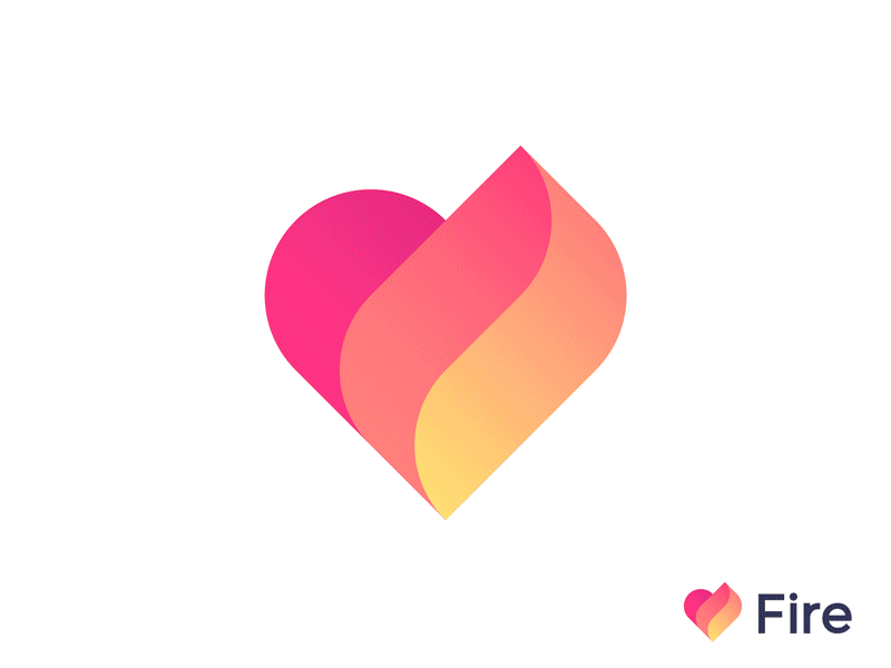 Hearts Logo - Heart + Fire logo concept for dating app ( sold ) by Vadim Carazan ...
