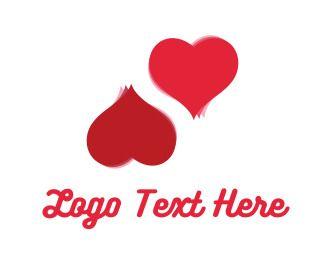 Hearts Logo - Two Love Hearts Logo