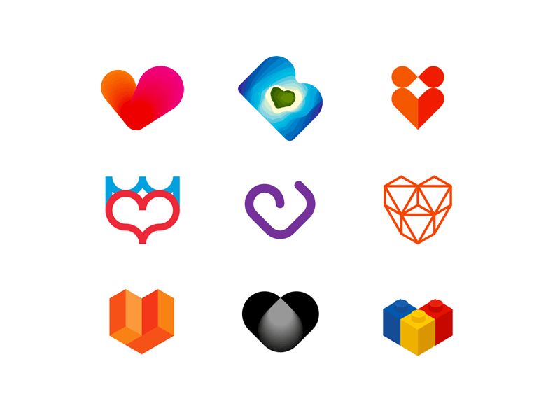 Hearts Logo - Hearts logo design symbols collection, volume 2 by Alex Tass, logo ...