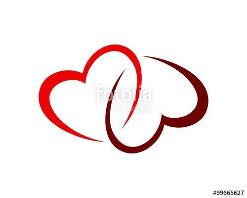 Hearts Logo - Infinity Love Heart Logo, Engaged 2 Hearts Stock image and royalty