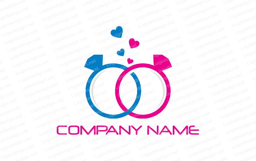 Hearts Logo - wedding ring with hearts. Logo Template by LogoDesign.net