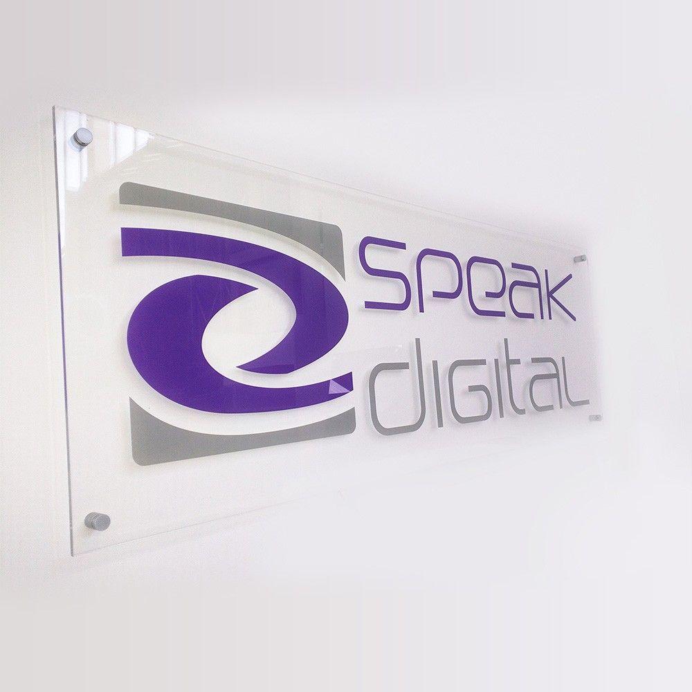 Acrylic Logo - Digitally Printed Logo on Clear Acrylic. Custom Perspex Business Signs