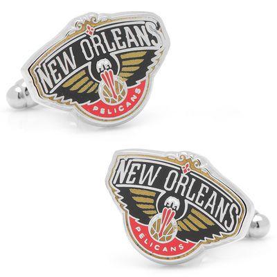 Pelicans Logo - Men's NBA New Orleans Pelicans Logo Enamel Cuff Links in White Rhodium Brass. Zales