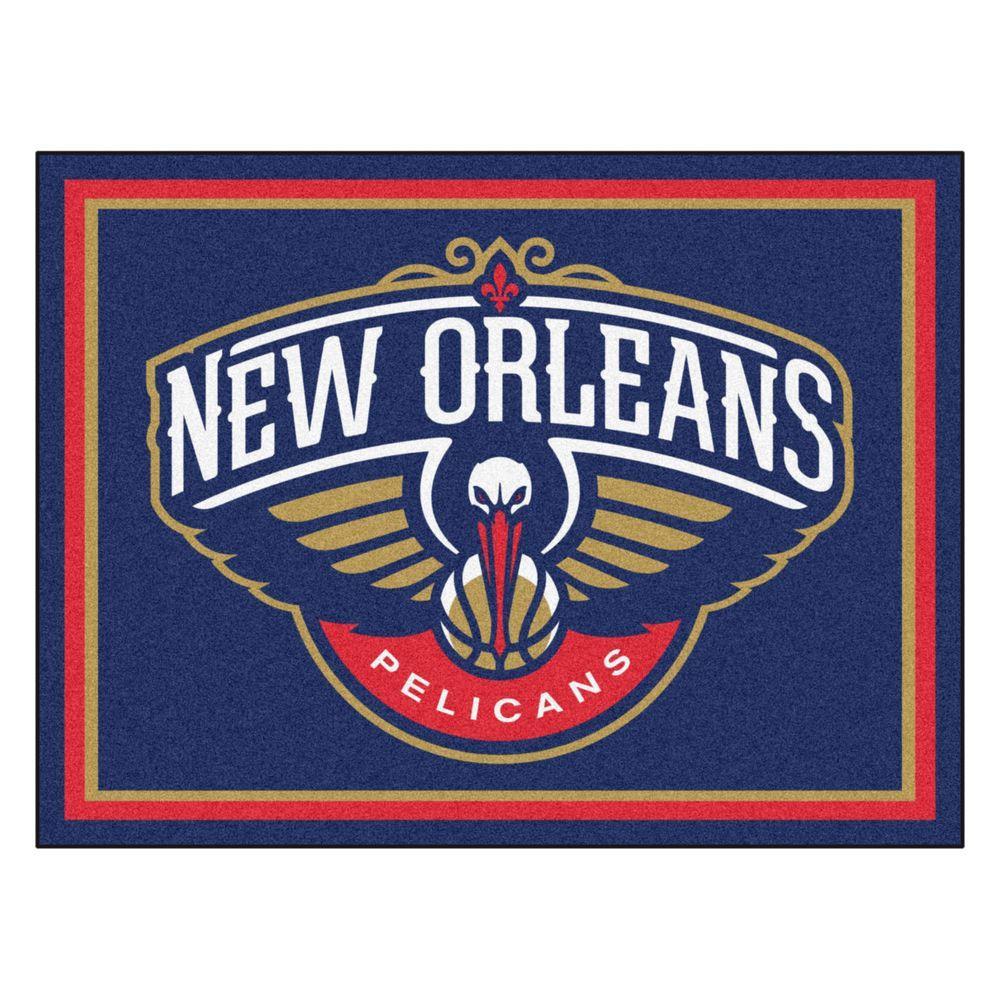 Pelicans Logo - FANMATS NBA New Orleans Pelicans Navy Blue 8 ft. x 10 ft. Indoor Area Rug