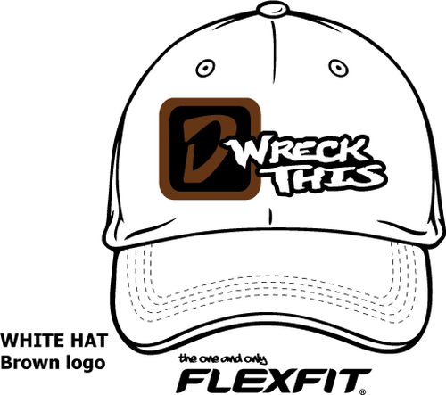Wreck Logo - 'D' LOGO WRECK THIS WHITE FLEXFIT HAT (See details for Personalization)