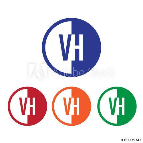 Blue Red Circle with Line Logo - VH initial circle half logo blue,red,orange and green color - Buy ...