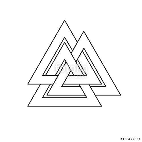 Asgard Logo - Valknut symbol. Three interlaced triangles symbolize the three ...