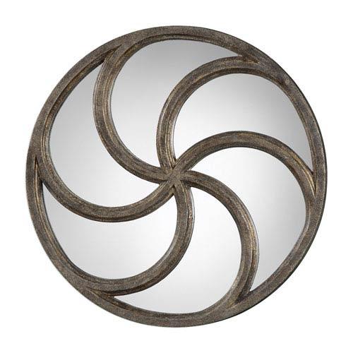Uttermost Logo - Uttermost Spiralis Antiqued Silver Round Mirror