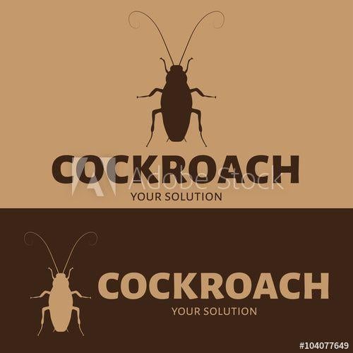 Cockroach Logo - Vector logo cockroach. Brand logo in the form of a cockroach. Beige ...