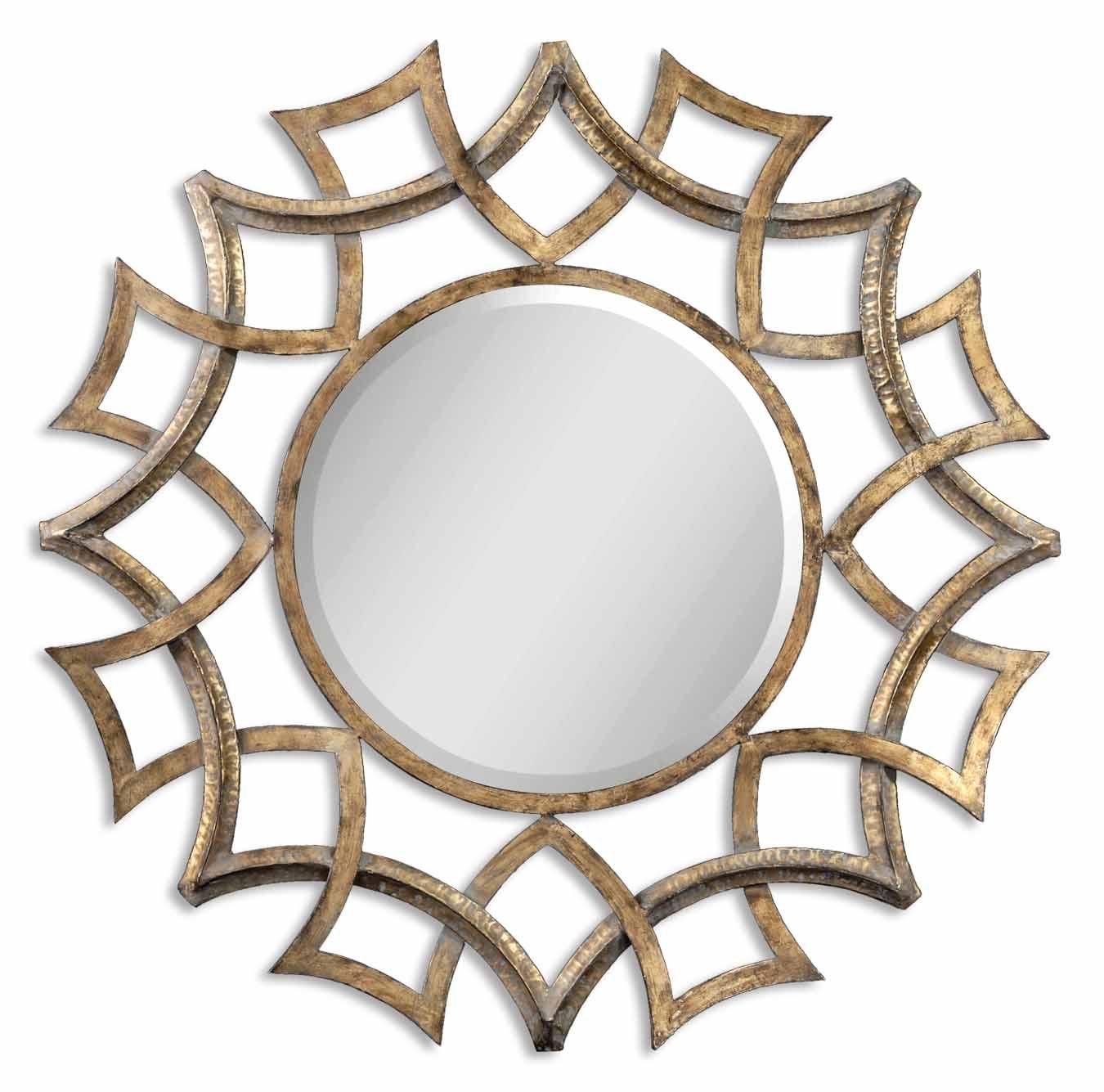 Uttermost Logo - Uttermost Demarco Round Antique Gold Mirror Logo Wall Art Decoration ...