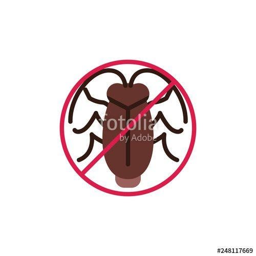 Cockroach Logo - Stop cockroach insect flat icon, vector sign, colorful pictogram ...