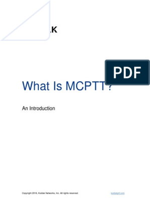 Mcptt Logo - What Is MCPTT Kodiak Whitepaper FINAL. Lte Telecommunication