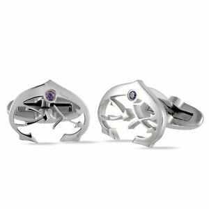 Charriol Logo - Details about Charriol C-Logo Stainless Steel Plum Cubic Zirconia Stone  Cufflinks