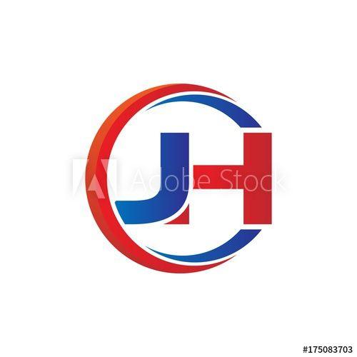JH Logo - jh logo vector modern initial swoosh circle blue and red - Buy this ...