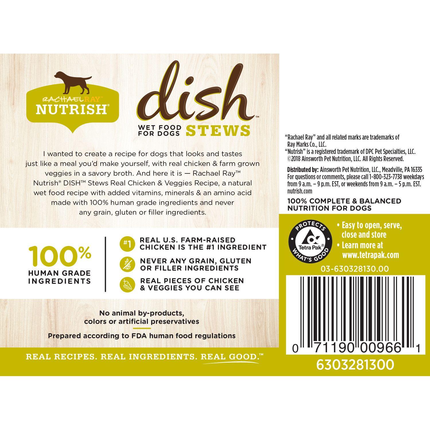 Nutrish Logo - Rachael Ray Nutrish DISH Stews Natural Grain Free Wet Dog Food, Real Chicken & Veggies. 11 oz