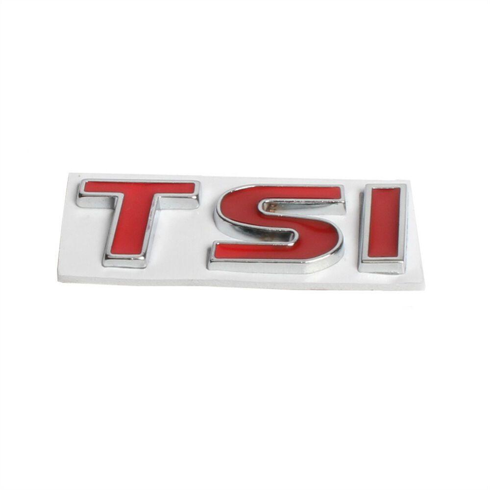 TSI Logo - Red Tailgate Rear Trunk TSI Logo Emblem Sticker Badge Decal For VW AUDI SKODA